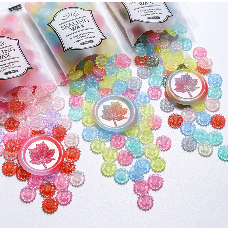 Wax Seal Stamp Set - 100 шт. полупрозрачные сургучные бусины с